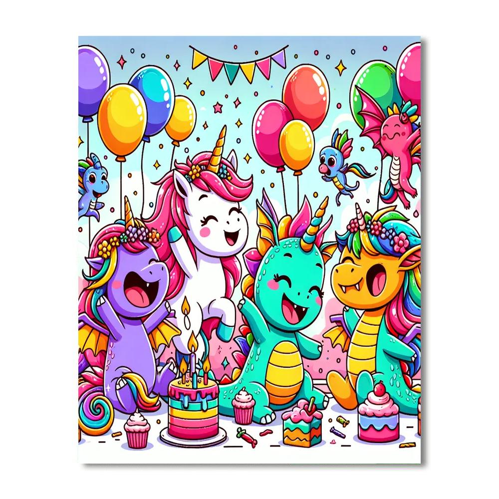 Magical Creatures Party Painting Number Kit