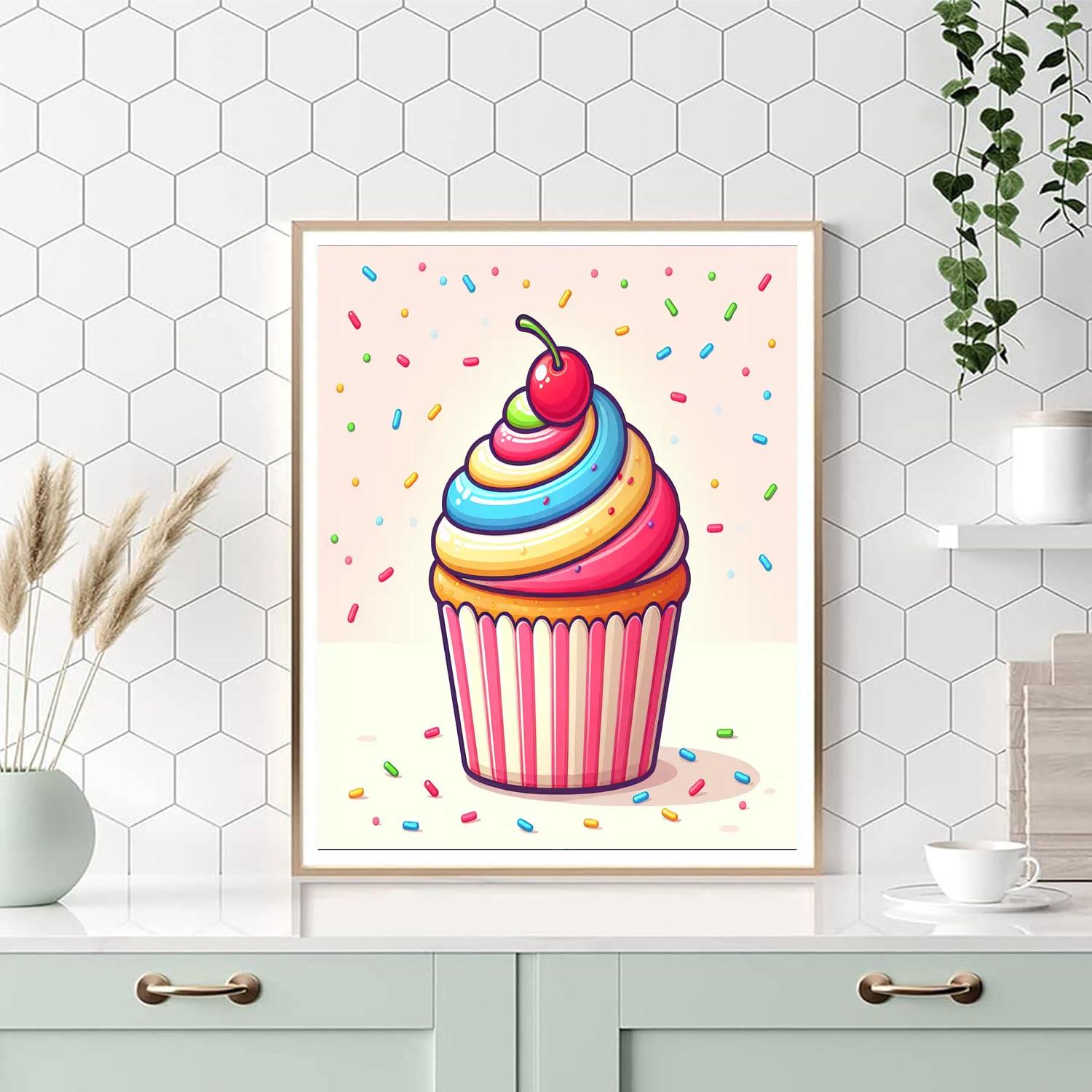 Playful Cupcake Painting Number Kit