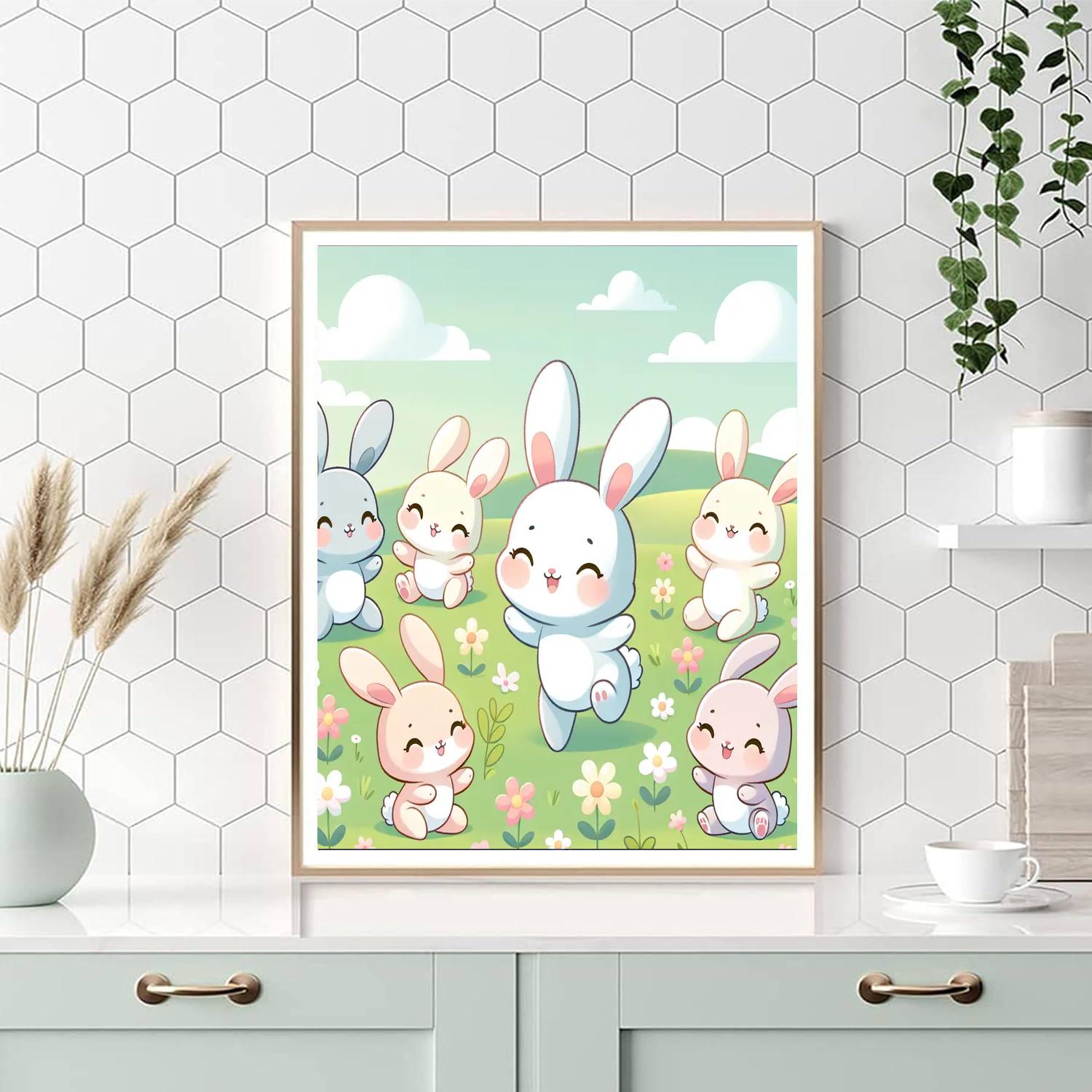 Bouncing Baby Bunnies Numbered Painting Kits