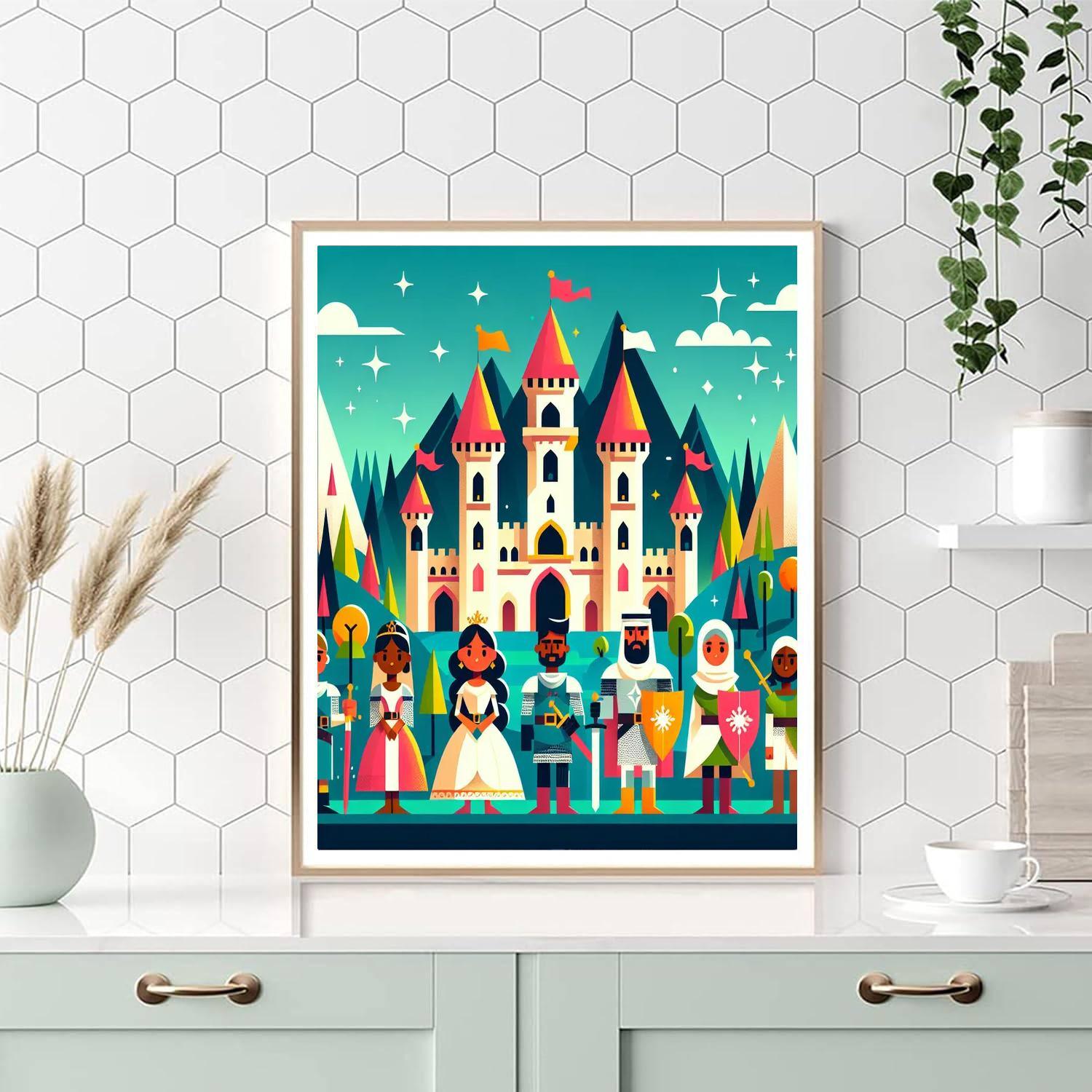 Princess And Knights Quest Number Painting