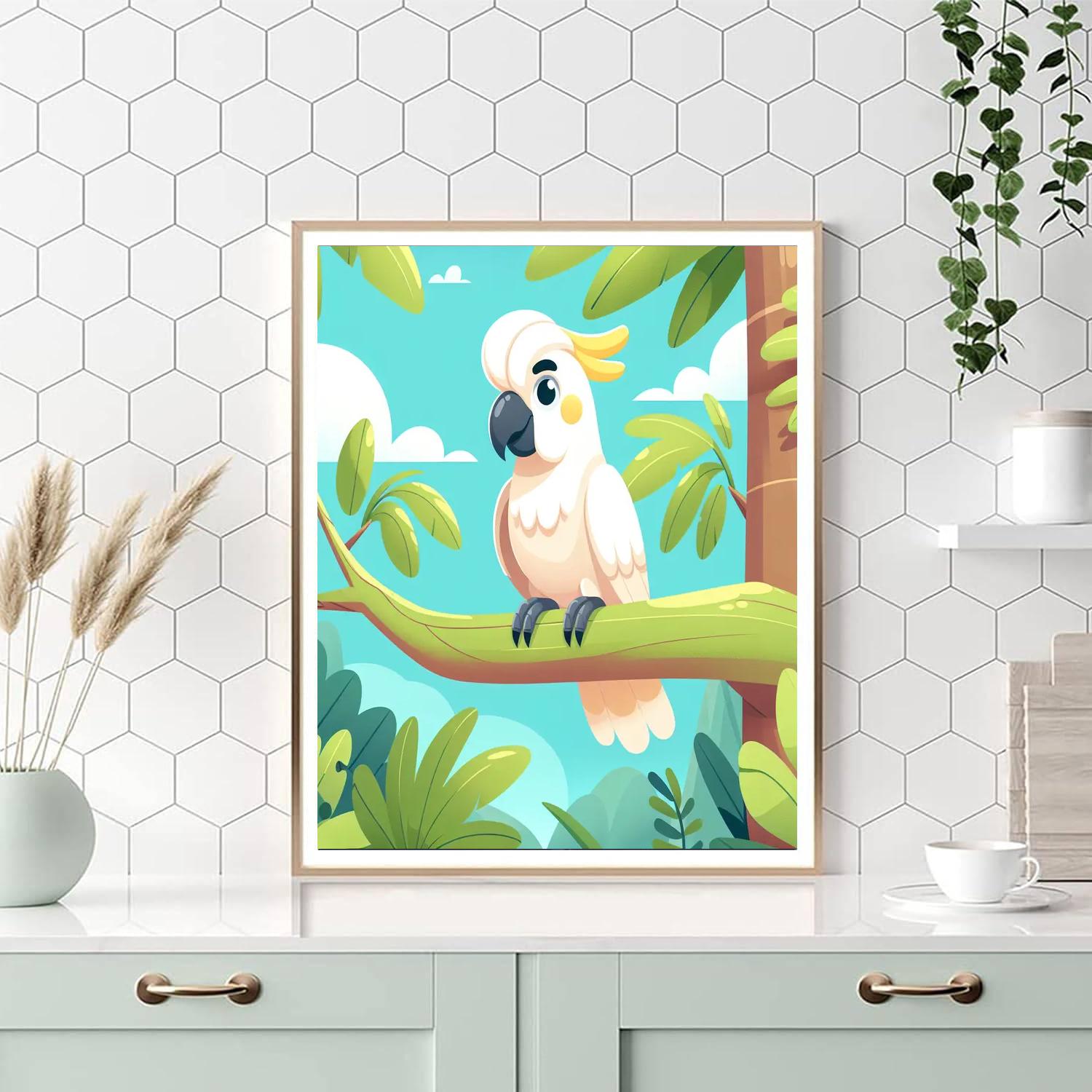 Curious Cockatoo Paint By Numbers Art