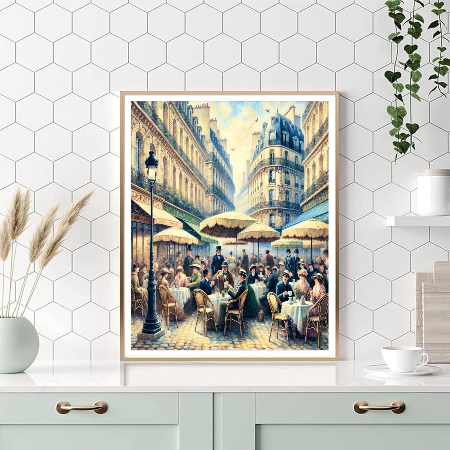 Vintage Parisian Café Vibe Numbered Painting Kits