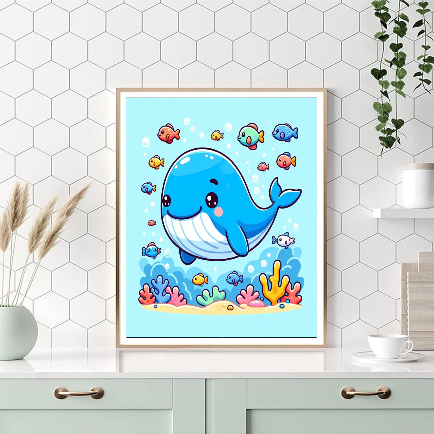 Gigantic Whale Adventure Painting By Numbers Kit