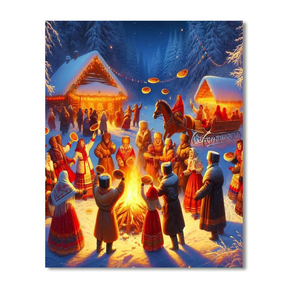 Maslenitsa Pancake Festival - Russia Paint By Numbers Art