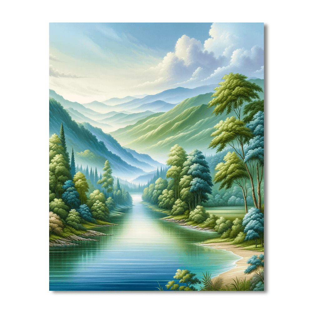 Peaceful River Valley Paint By Number