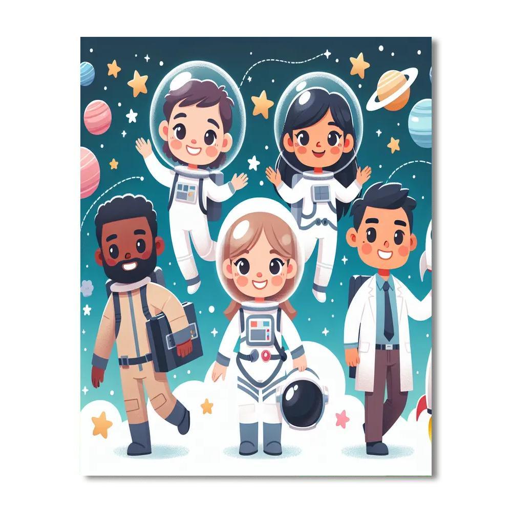 Space Explorers' Star Mission Paint By Numbers Kits