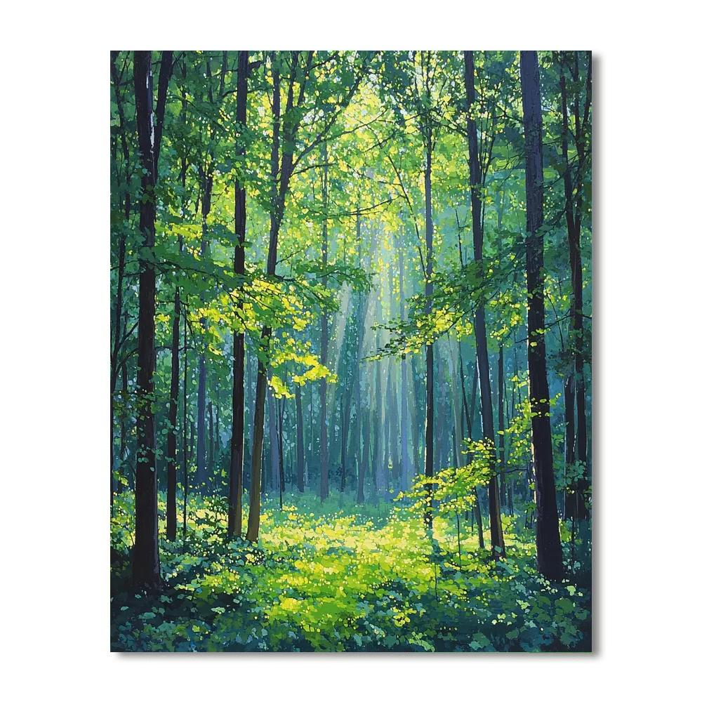 Georges Seurat Inspired Forest Glade Illumination  Numbered Painting Kits