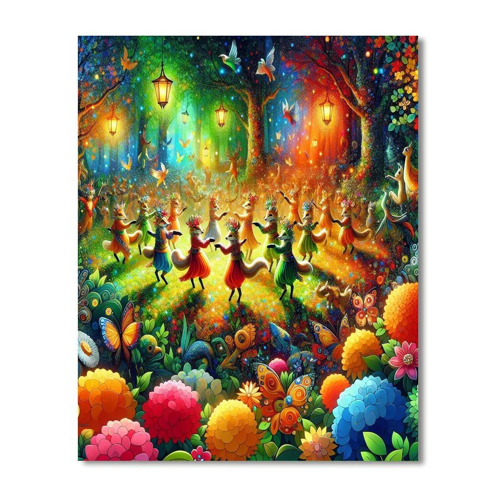Whimsical Forest Festival Paint By Numbers Art