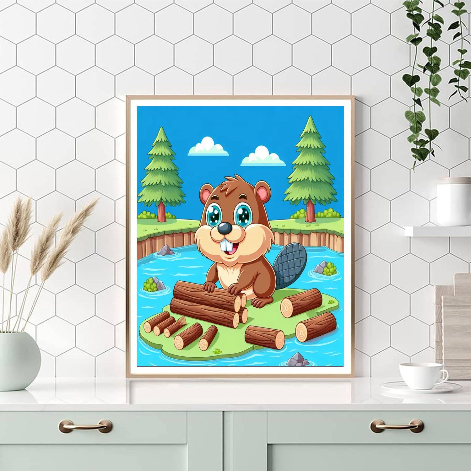Brave Beaver Painting By Numbers Kit