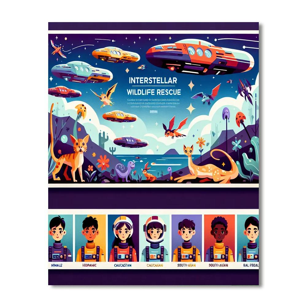 Interstellar Wildlife Rescue DIY Paint By Numbers