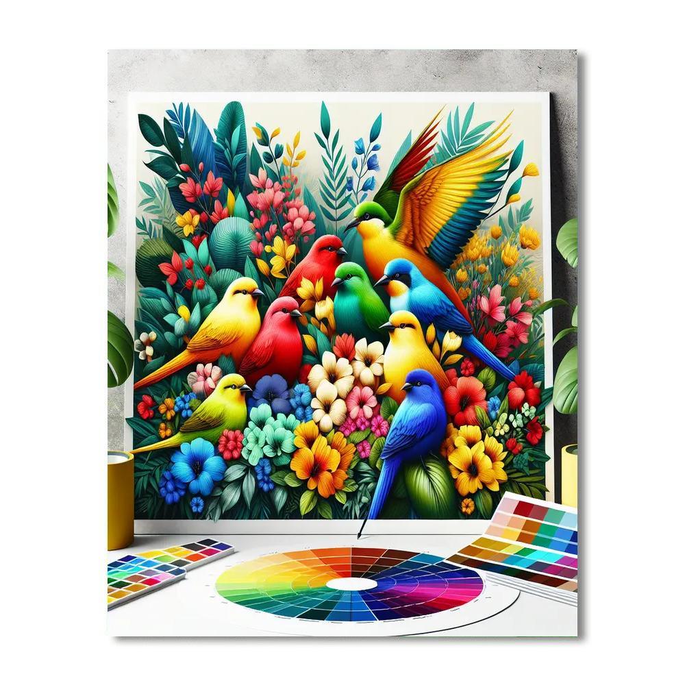 Colorful Birdwatching Paint By Number