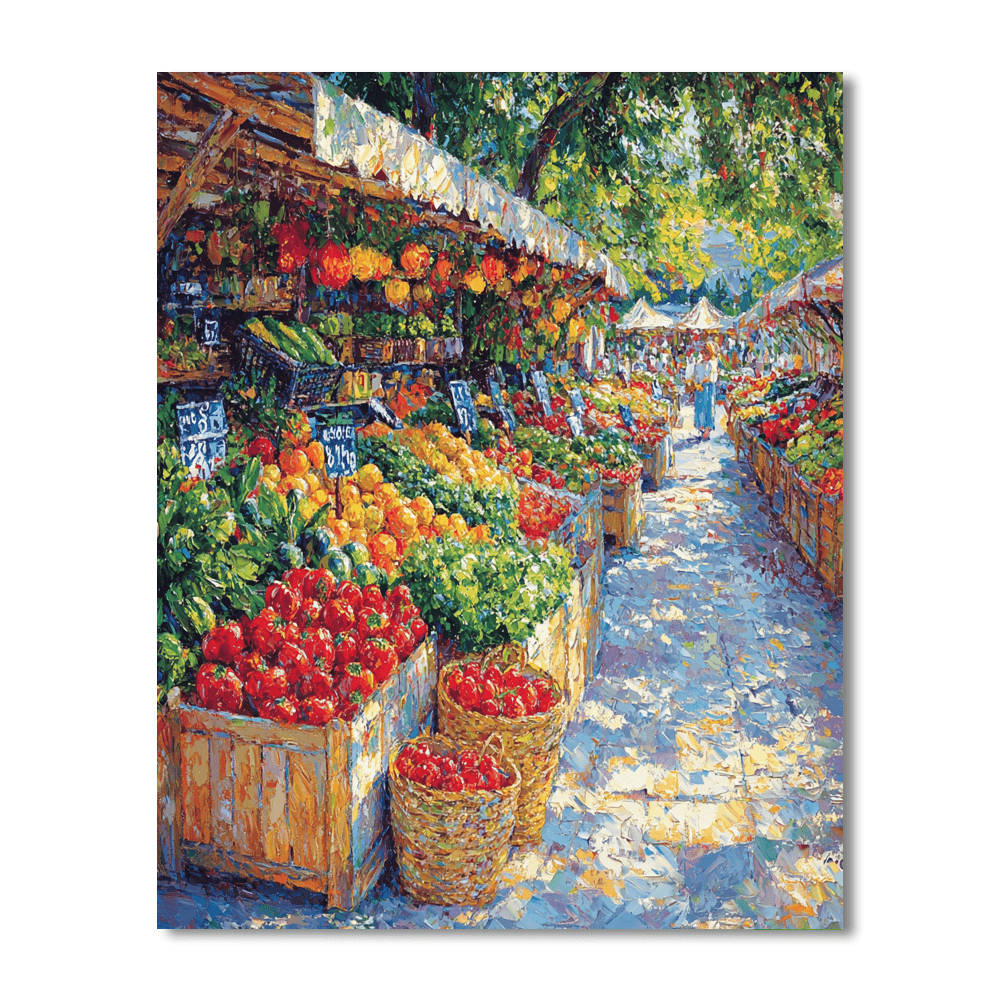 Claude Monet Inspired Vibrant Markets  Paint By Numbers Art