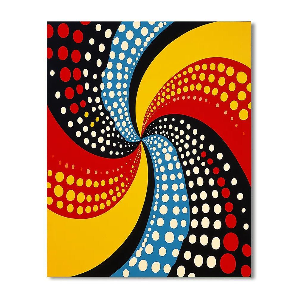 Yayoi Kusama Inspired Hypnotic Dimensions  Number Painting