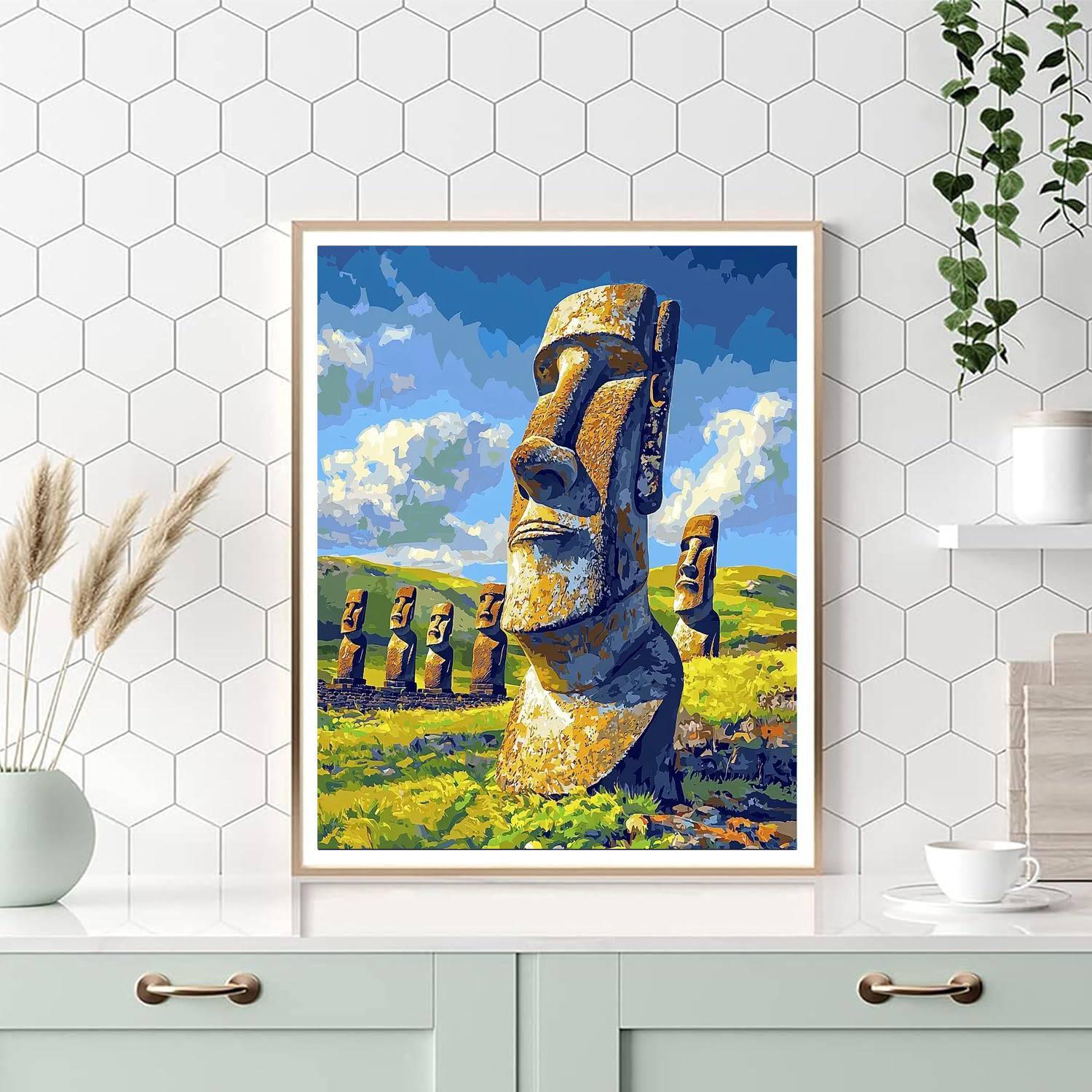Moai Statues - Easter Island Numbered Painting Kits