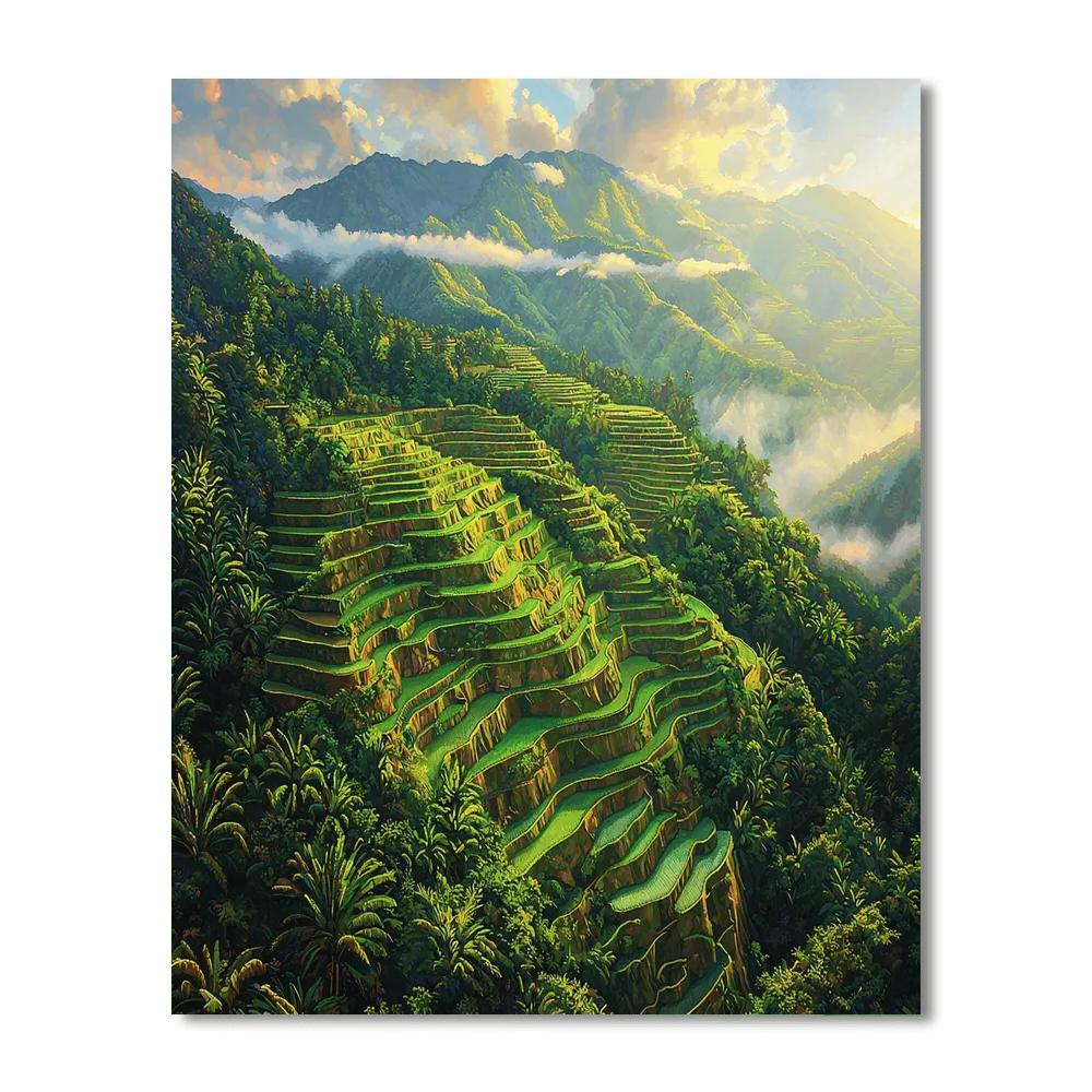 Banaue Rice Terraces - Ifugao Number Painting