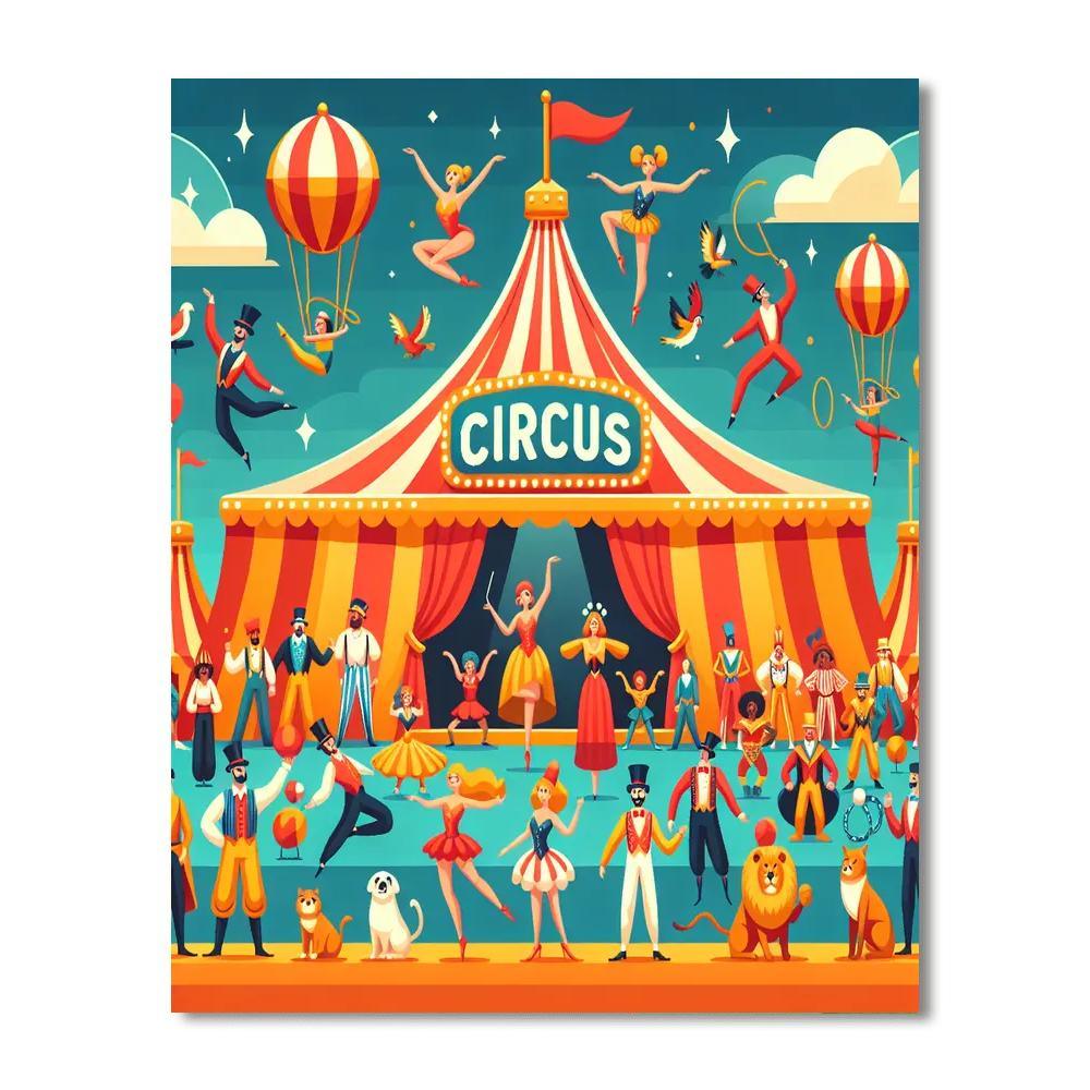 Under The Big Top Circus Extravaganza Paint By Numbers Art