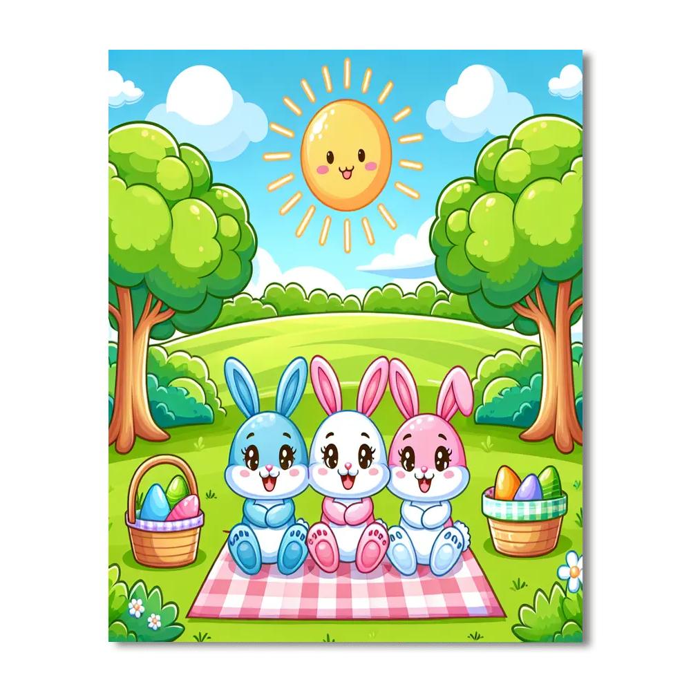 Friendly Bunnies Number Painting