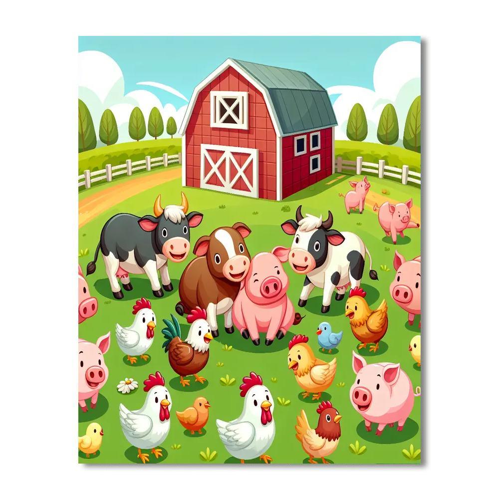 Friendly Animal Farm Paint By Numbers Kits