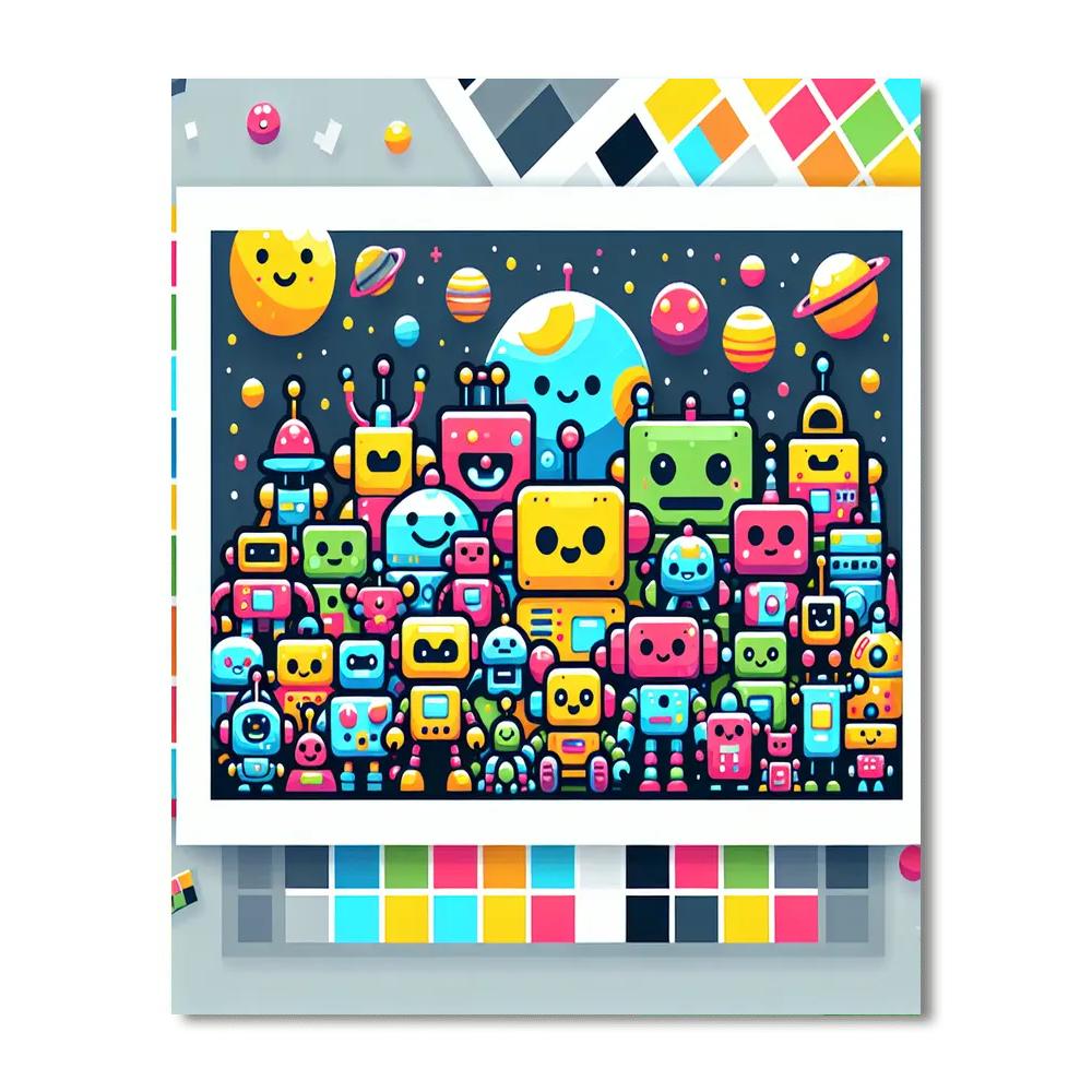 Robot Planet Playground Paint By Number