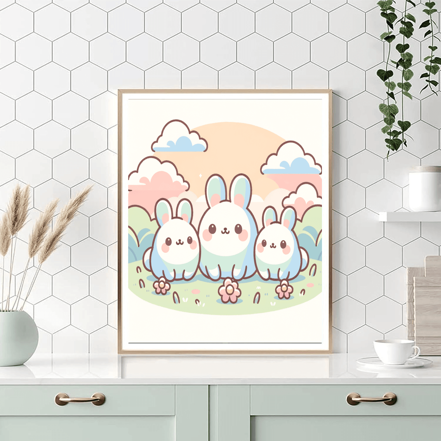 Cuddly Bunny Family Paint By Numbers