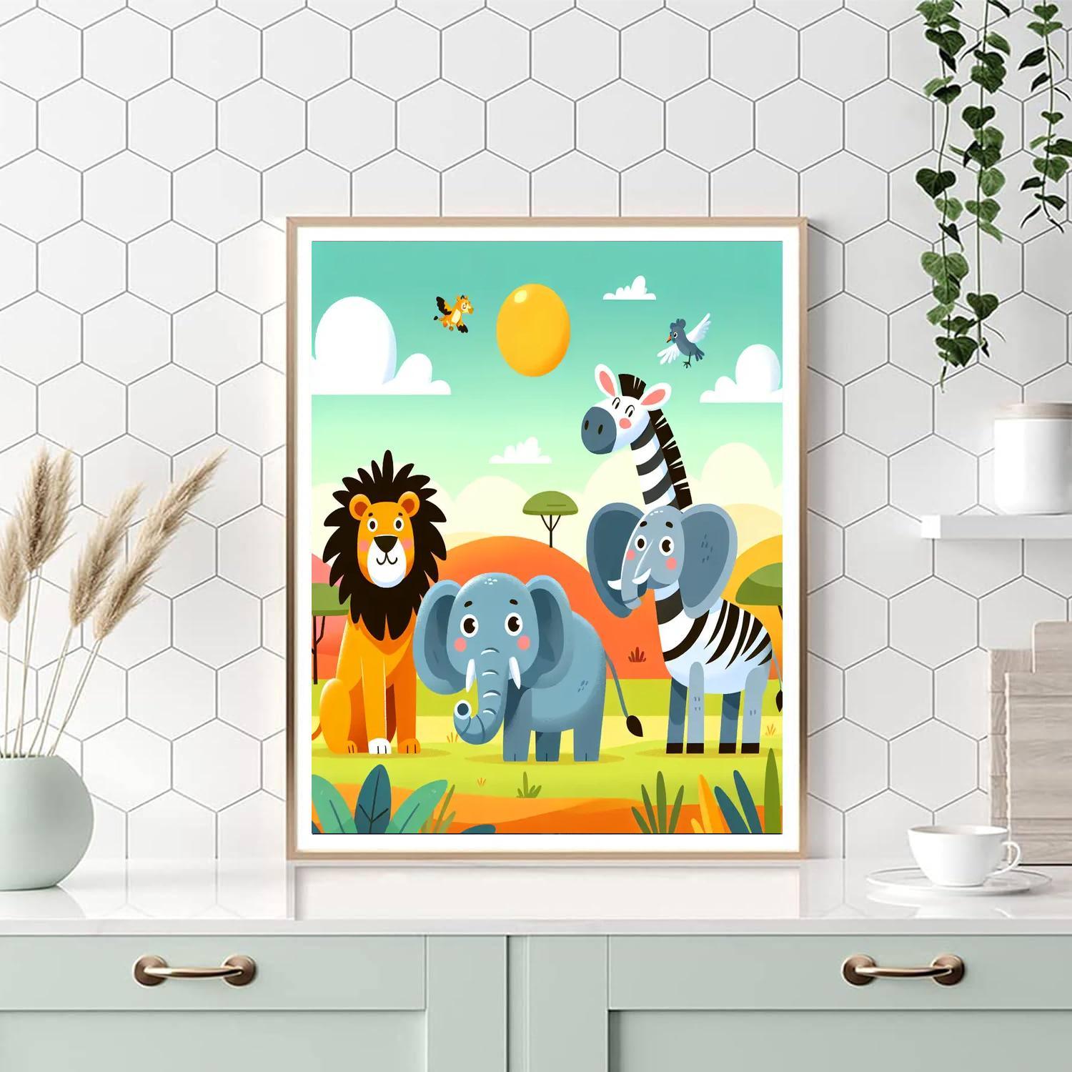 Zoo Safari Expedition Painting By Numbers Kit