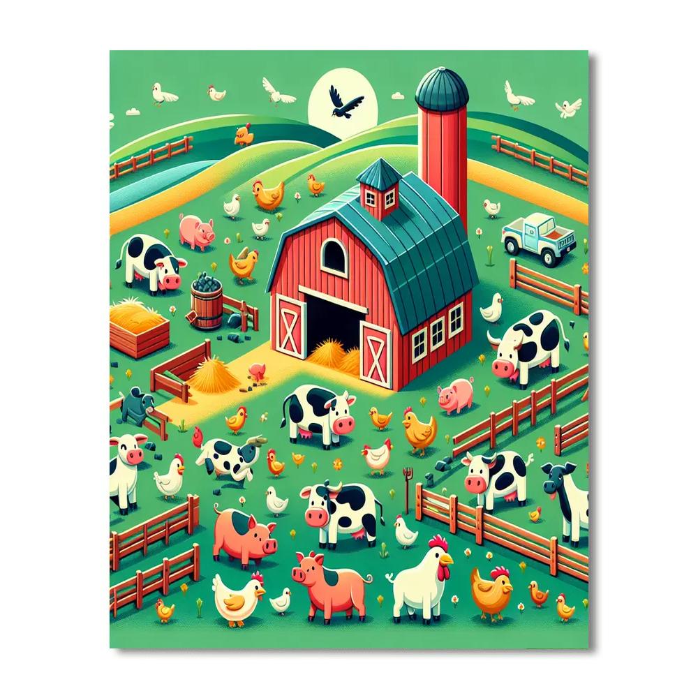 Kooky Farm Number Painting
