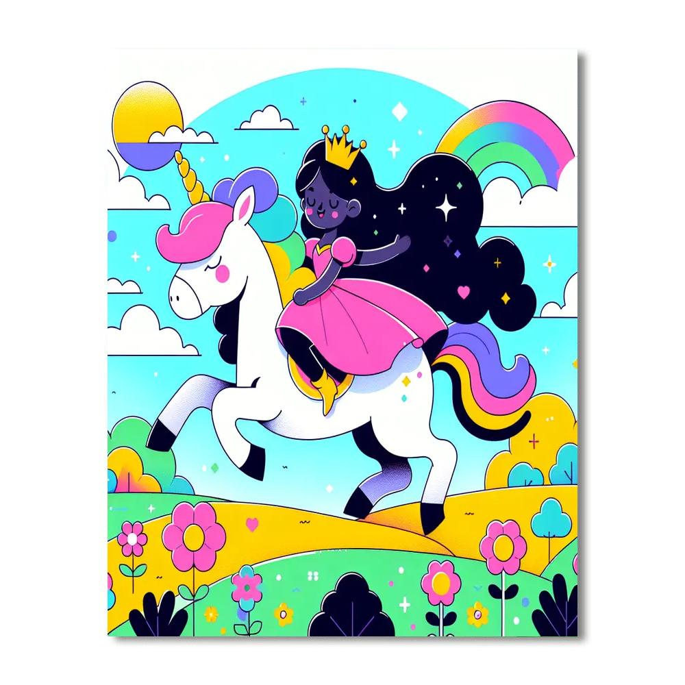 Fairytale Unicorn And Princess DIY Paint By Numbers