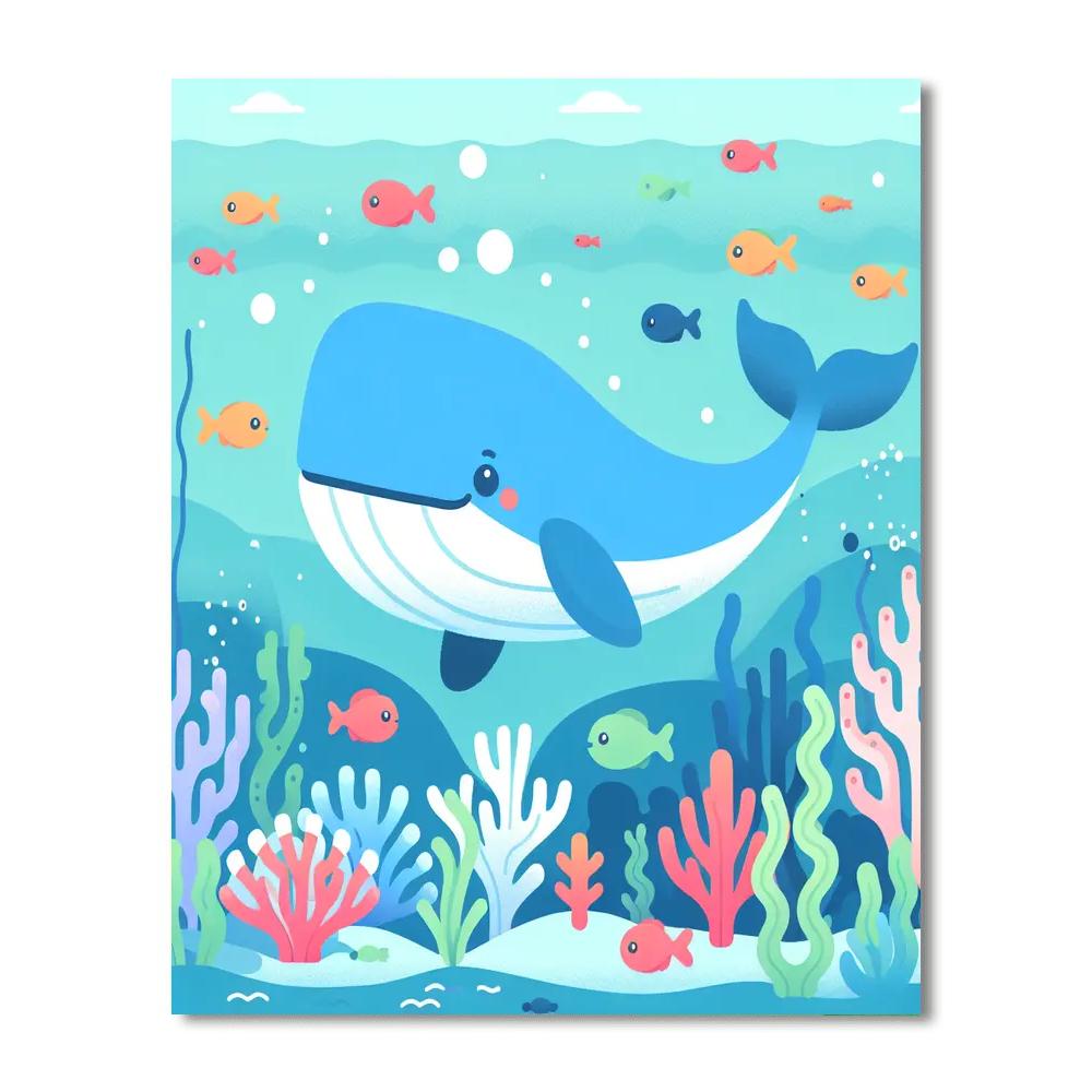 Whale's Wondrous World Number Painting