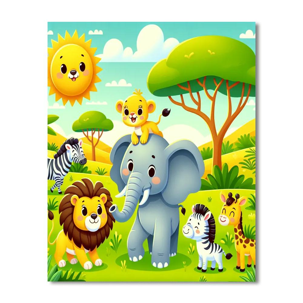 Sunlit Safari Paint By Numbers Art