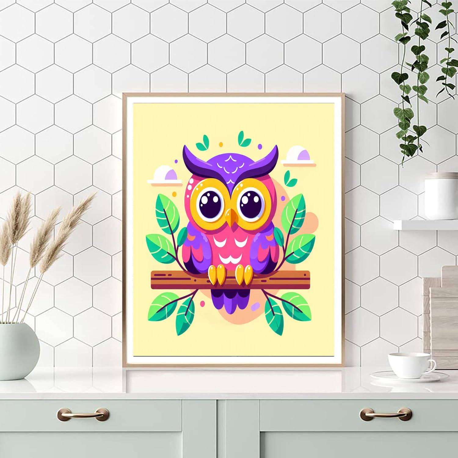 Friendly Forest Owl Paint By Numbers Art