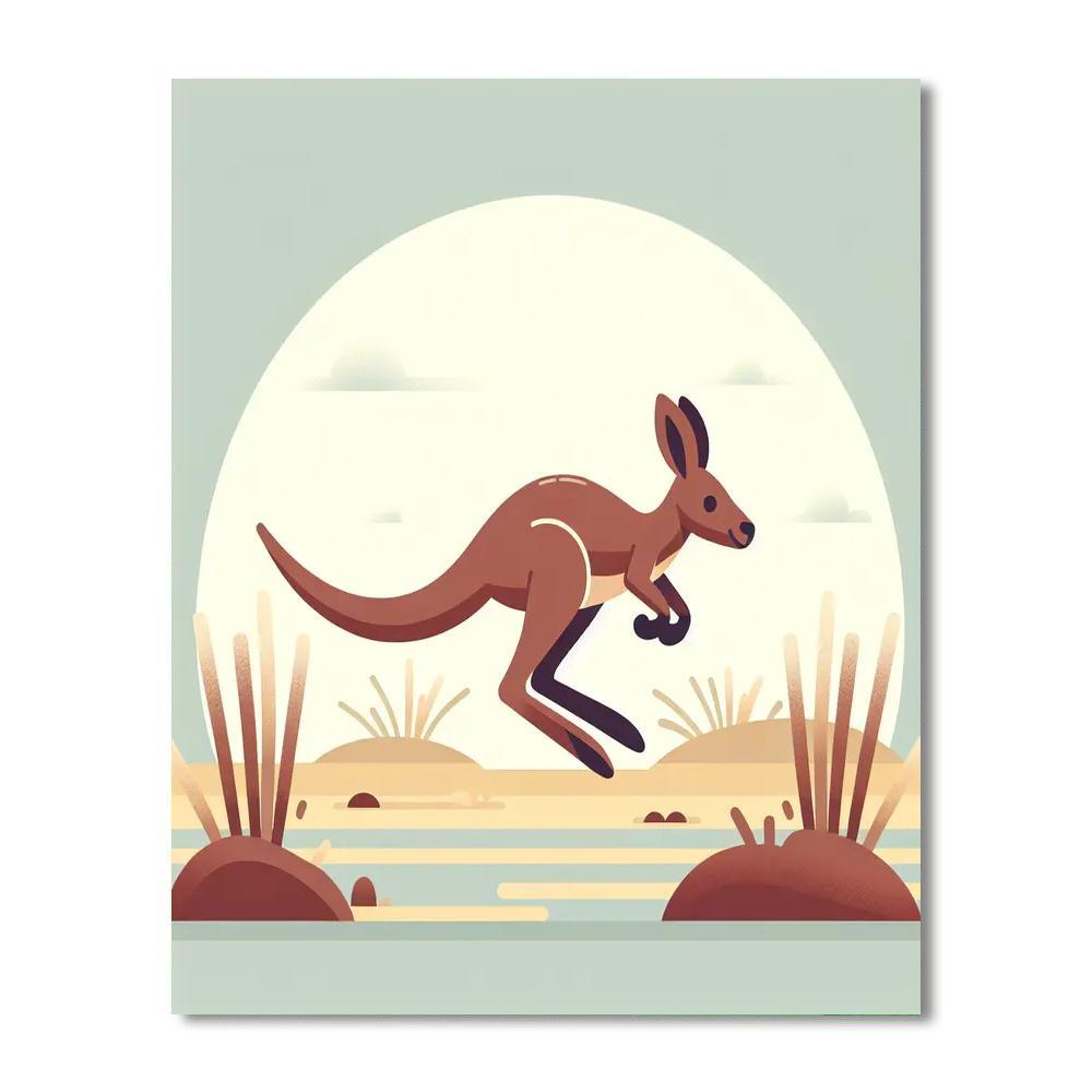 Caring Kangaroo Kicks Number Painting