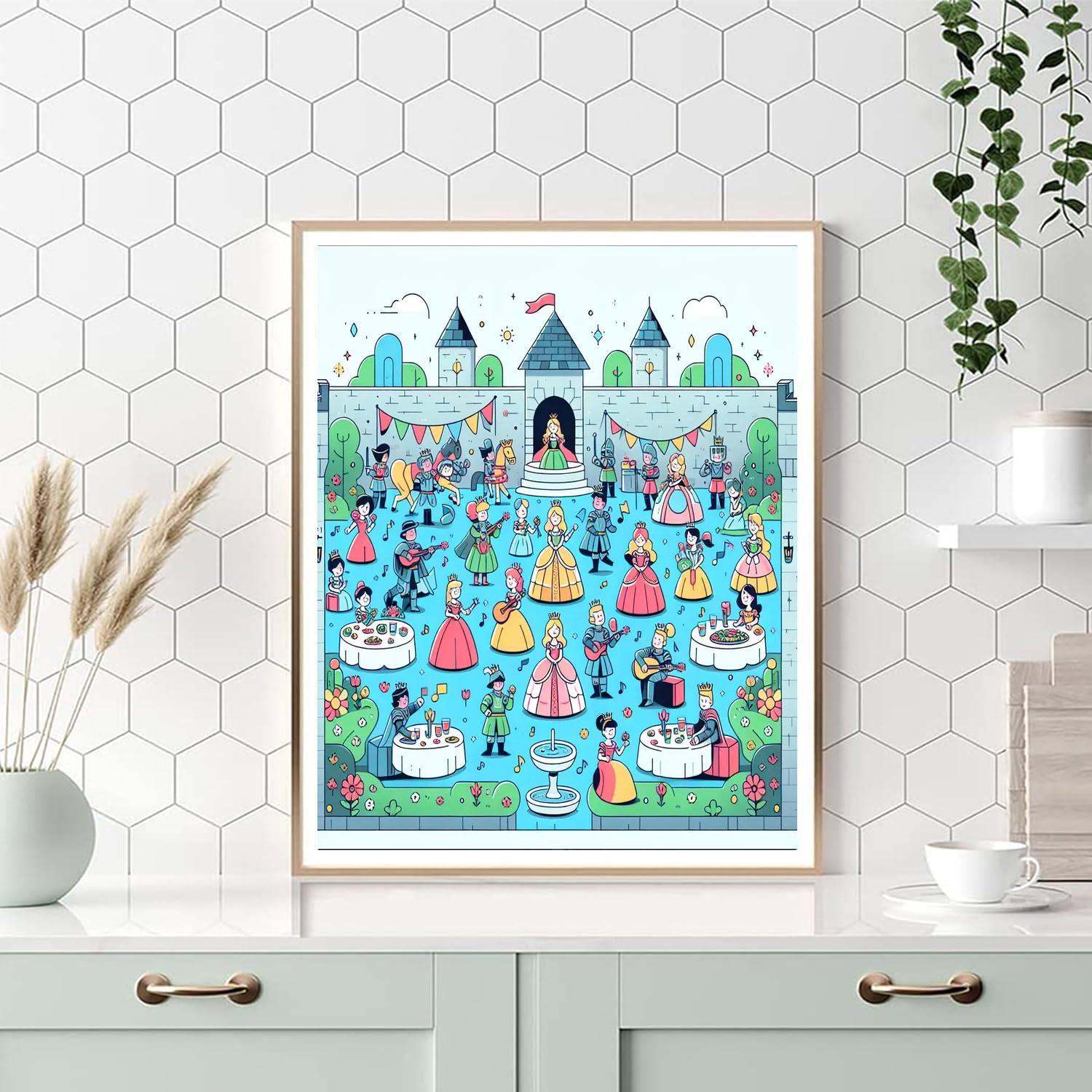 Castle Garden Party Painting Number Kit