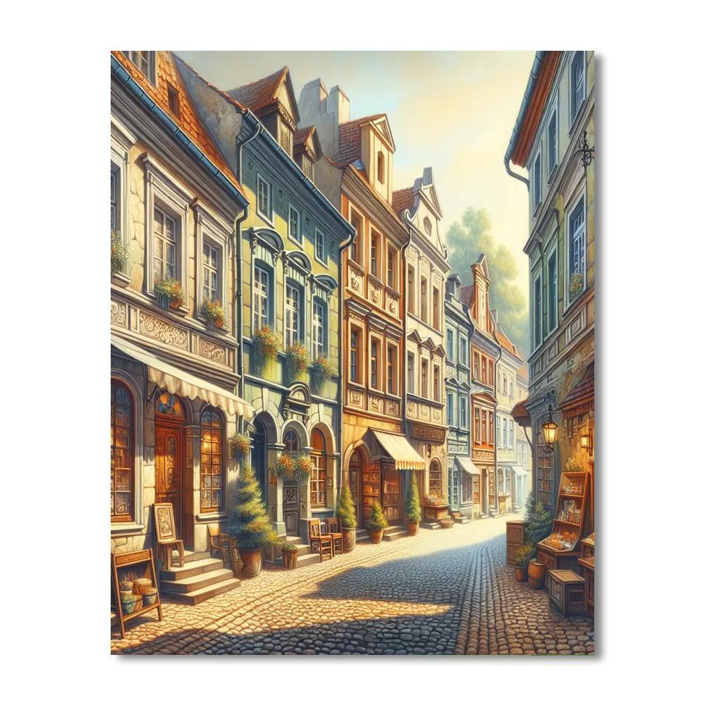Charming Old Town Streets DIY Paint By Numbers