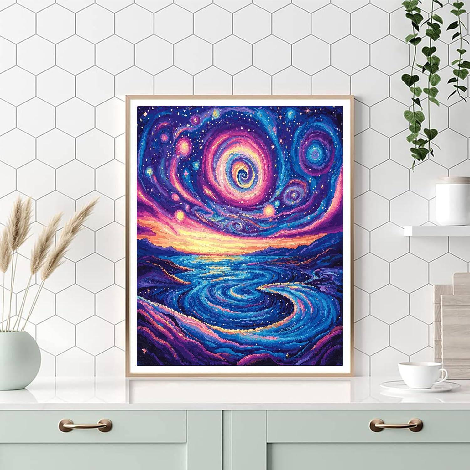 Salvador Dalí Inspired Vibrant Cosmos  Paint By Numbers