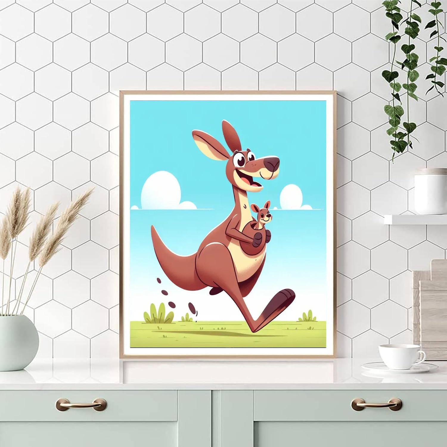 Caring Kangaroo Hopping Paint By Number