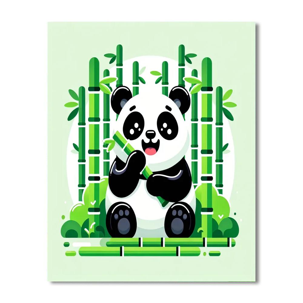 Giant Panda's Bamboo Forest Paint By Number