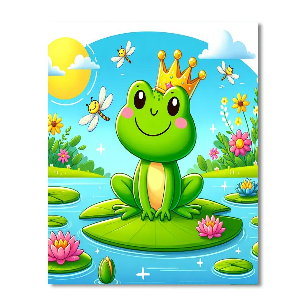 Cheerful Frog Prince Numbered Painting Kits