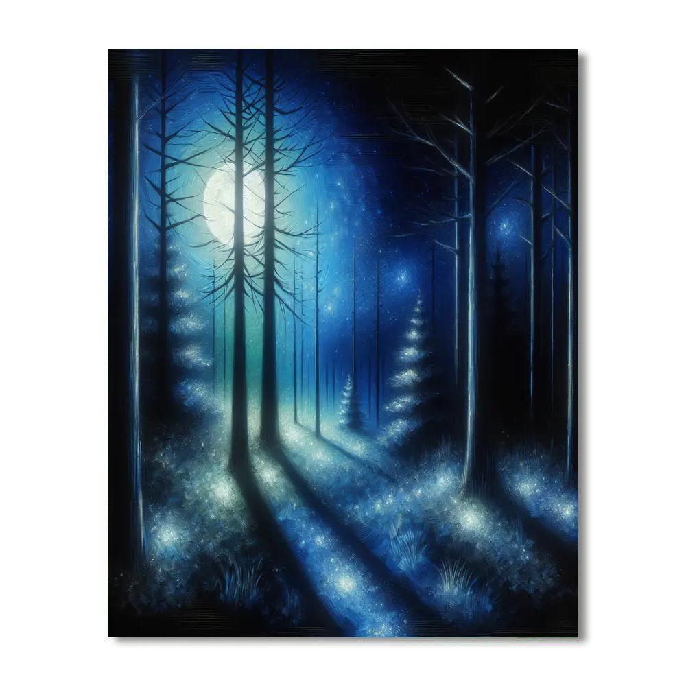 Enigmatic Moonlit Forest Painting By Numbers Kit