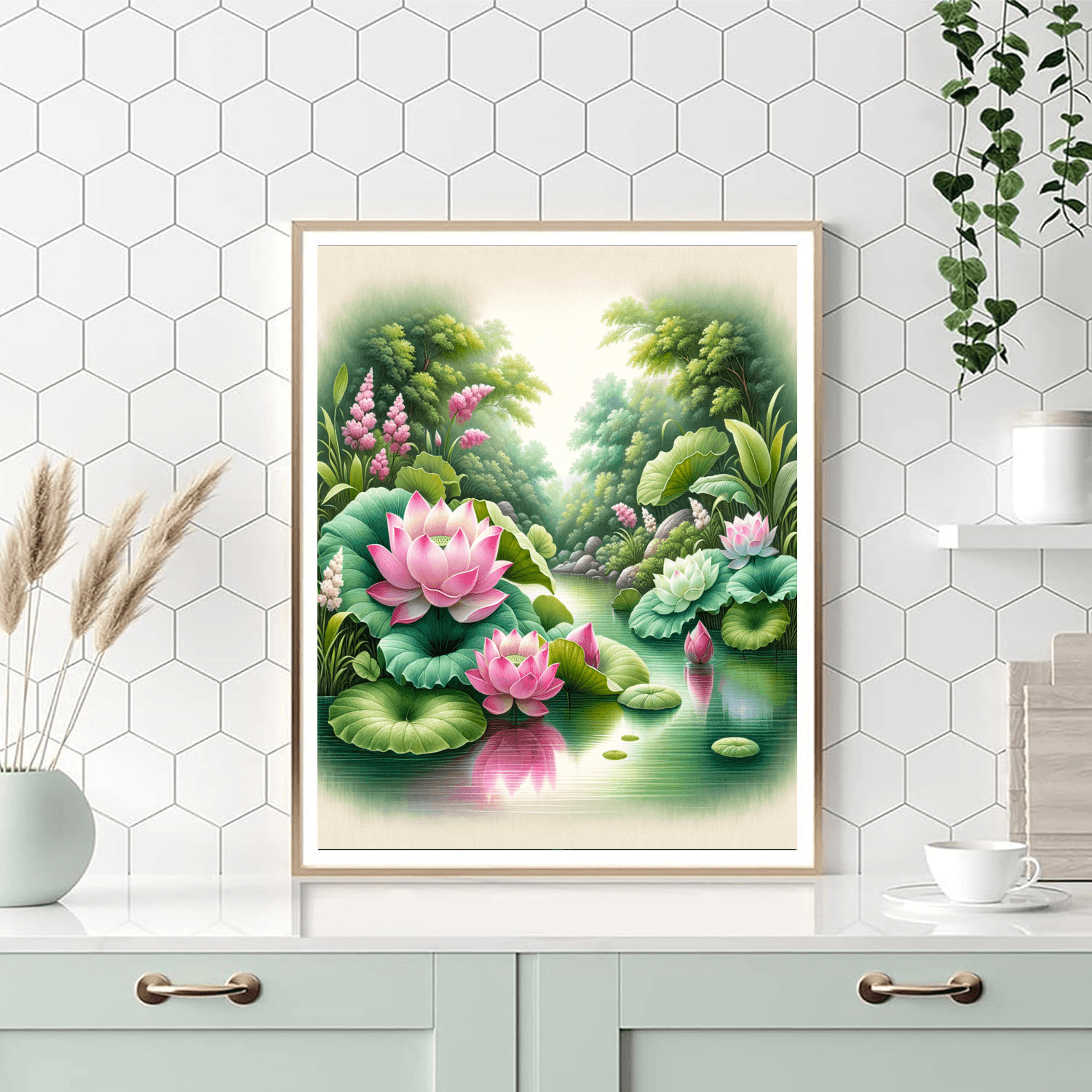 Mystic Lotus Pond DIY Paint By Numbers