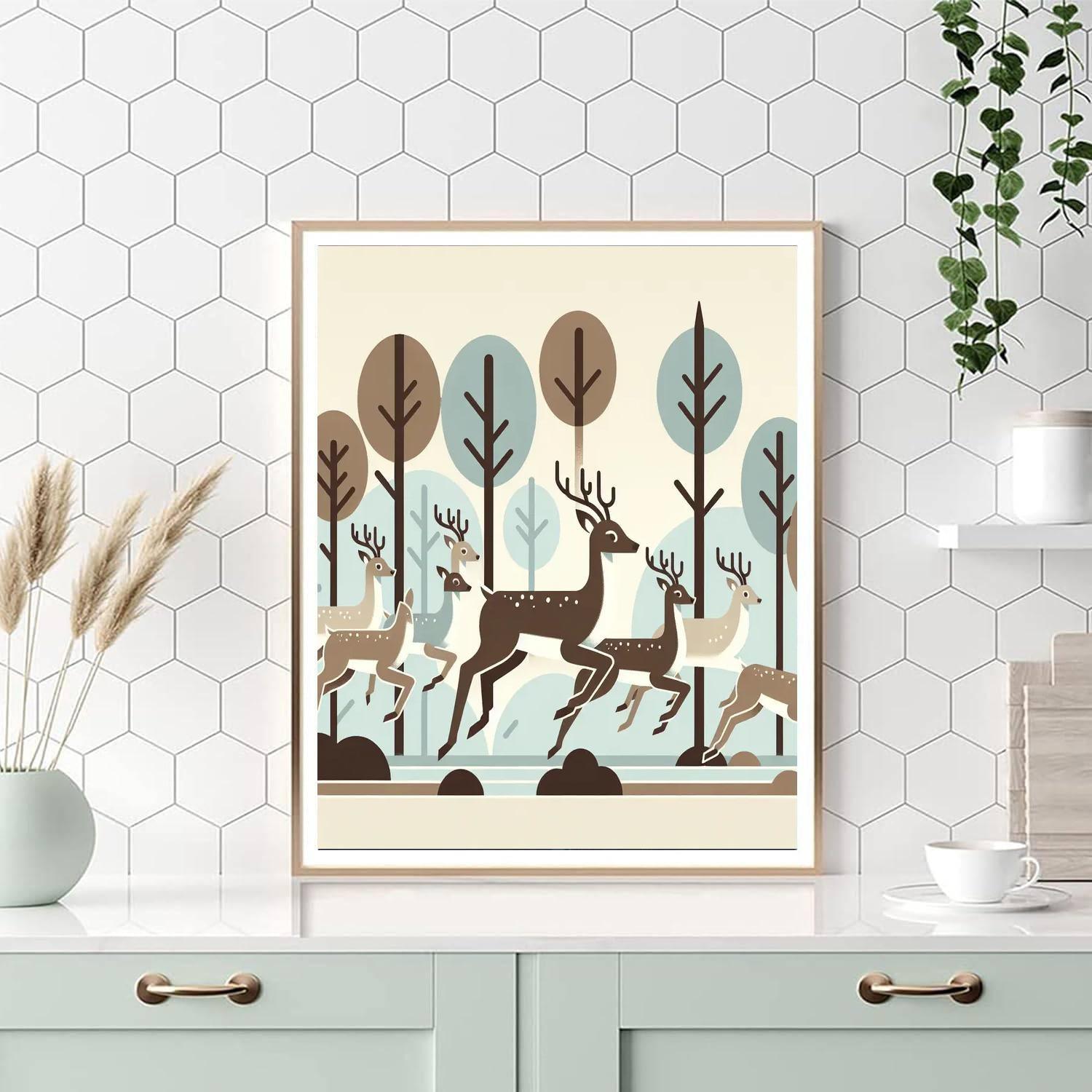 Delightful Deer Dance Number Painting