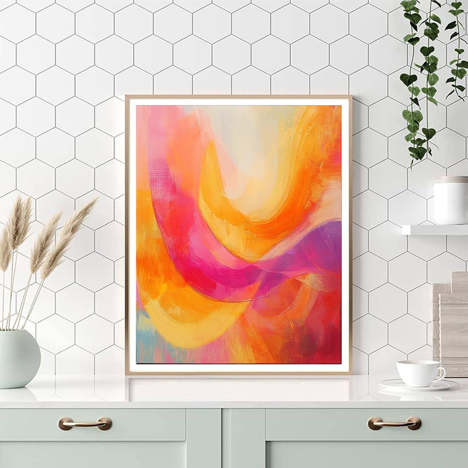 Abstract Art Style Inspired Abstract Dawn  Painting By Numbers Kit