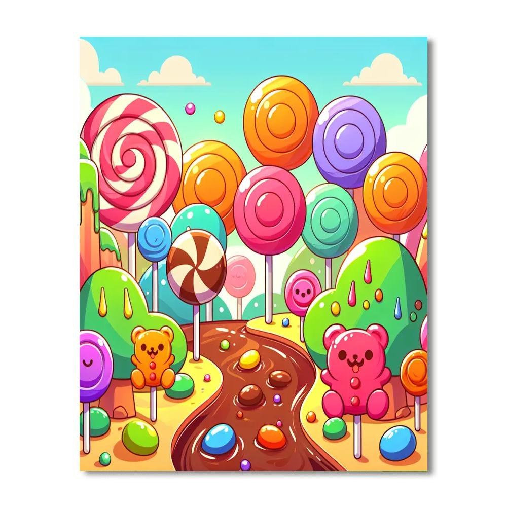 Enchanting Candy Land Paint By Numbers Art