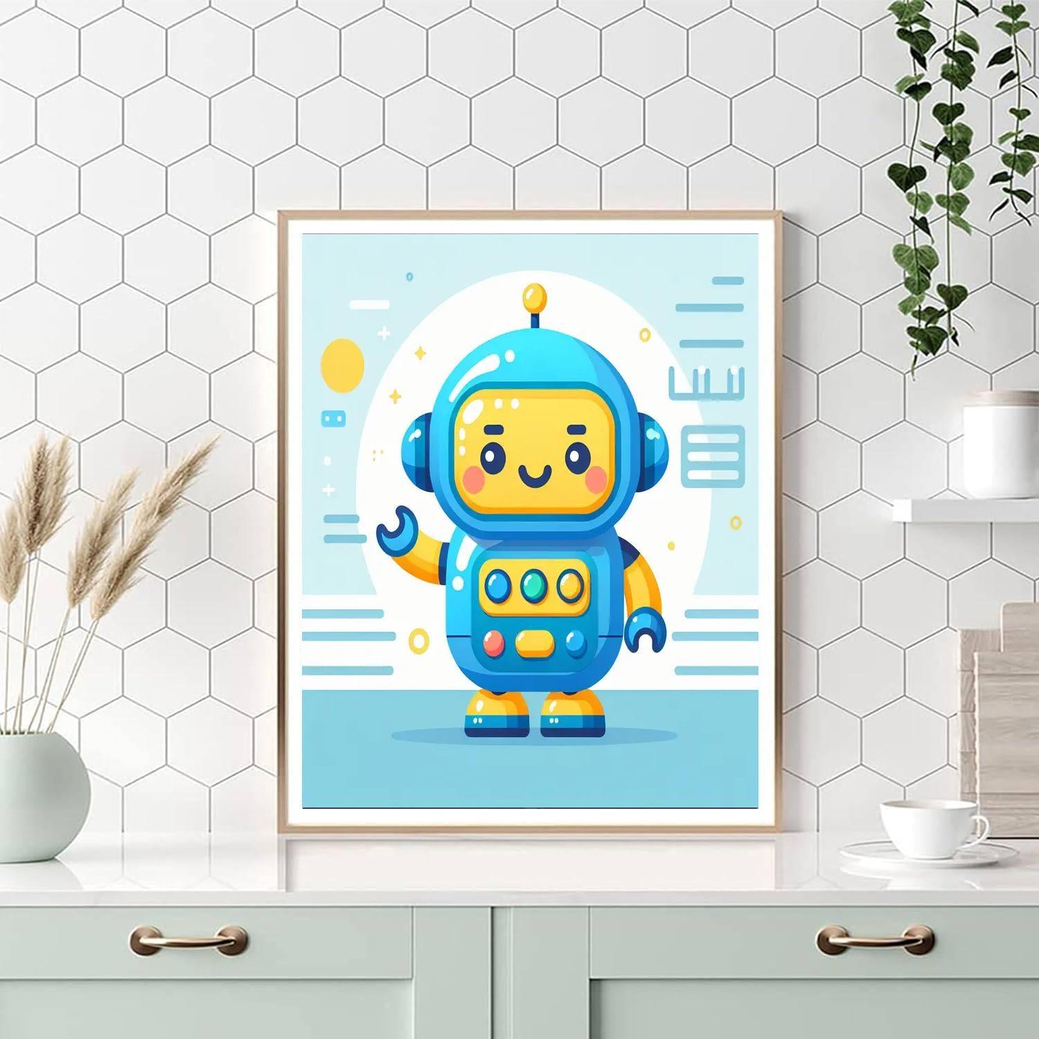Brave Little Robot DIY Paint By Numbers