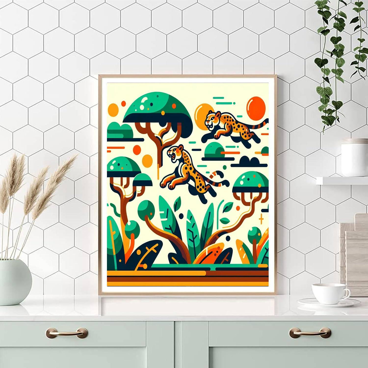 Joyous Jaguars Paint By Numbers Art