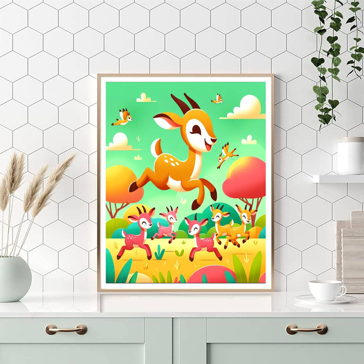 Gleeful Gazelle Gala Paint By Numbers