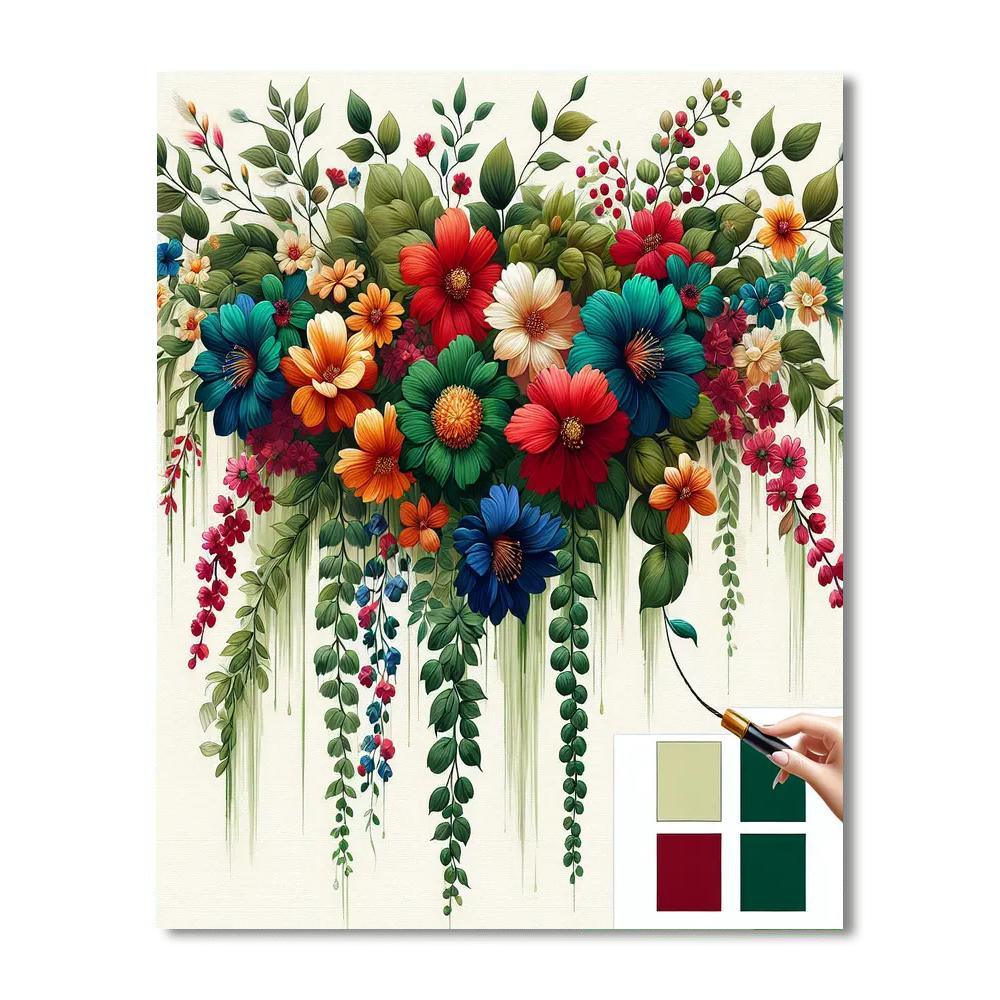 Floral Cascade Painting Number Kit