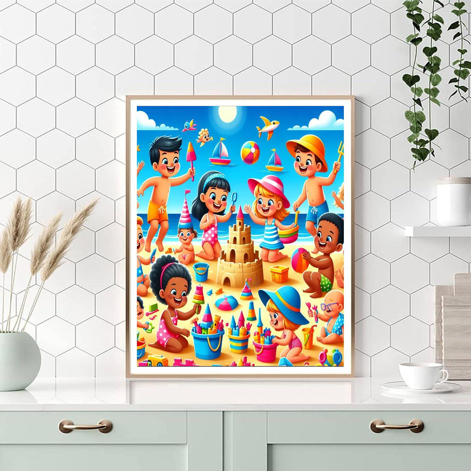 Dreamy Seaside For Kids Numbered Painting Kits
