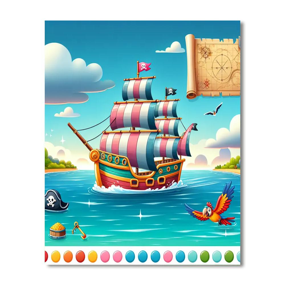 Pirate Pursuit Paint By Numbers Art