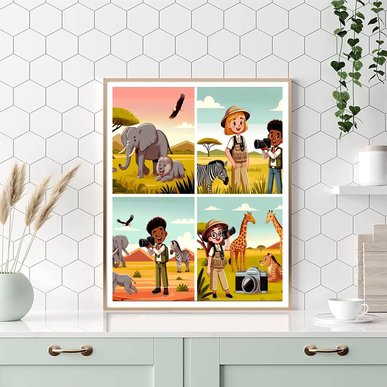 Safari Wildlife Photography DIY Paint By Numbers