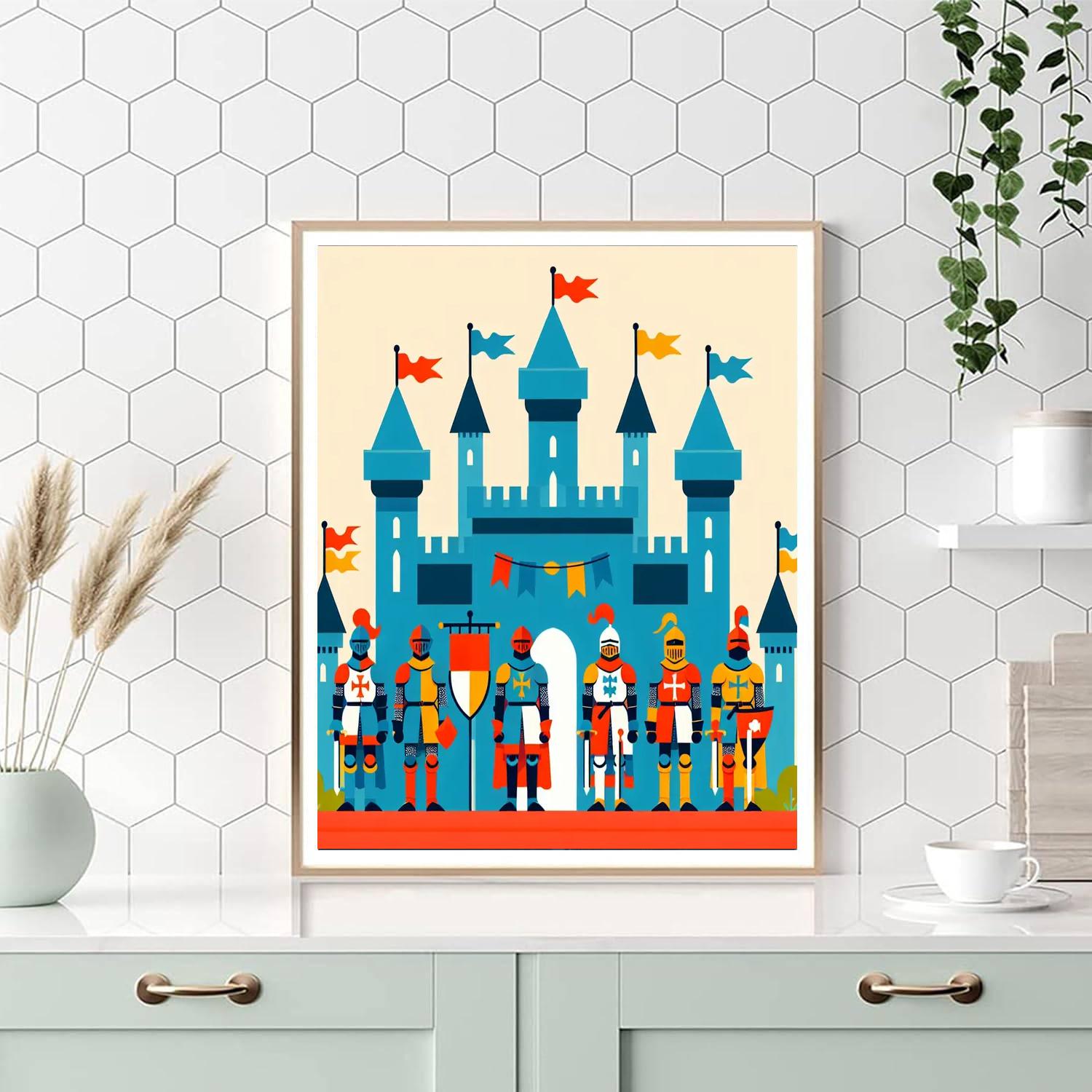 Chivalrous Castle Knights DIY Paint By Numbers